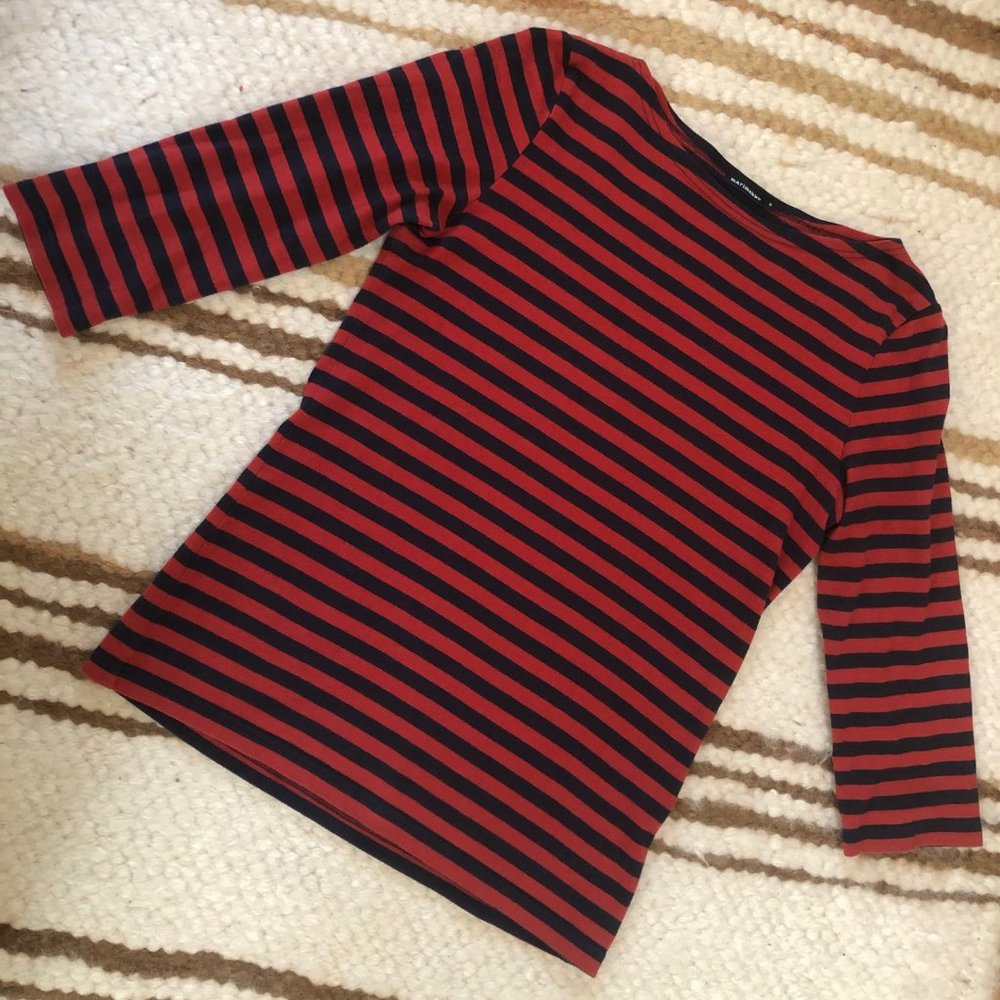 Marimekko striped 3/4 sleeve shirt